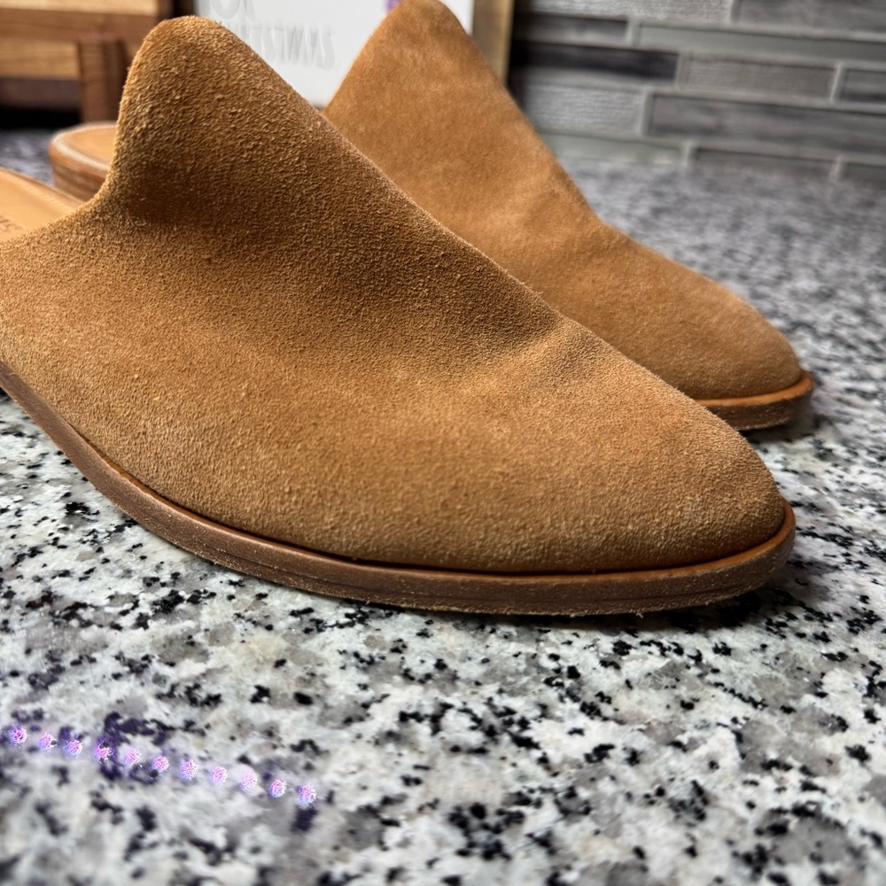 Soludos Anthropologie Venetian in Tan Suede Brown Suede Women's Mules Size 9 - Picture 3 of 10